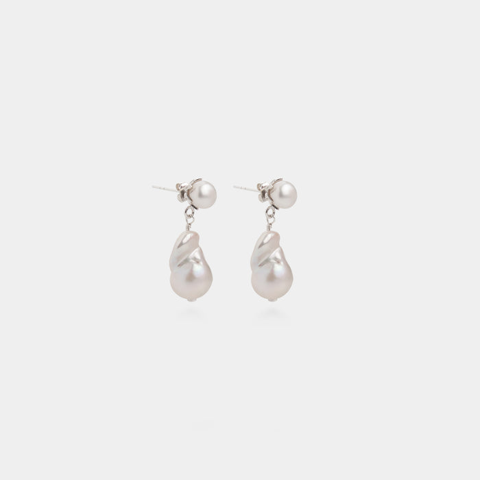 Baroque Pearl Earrings Sterling Silver